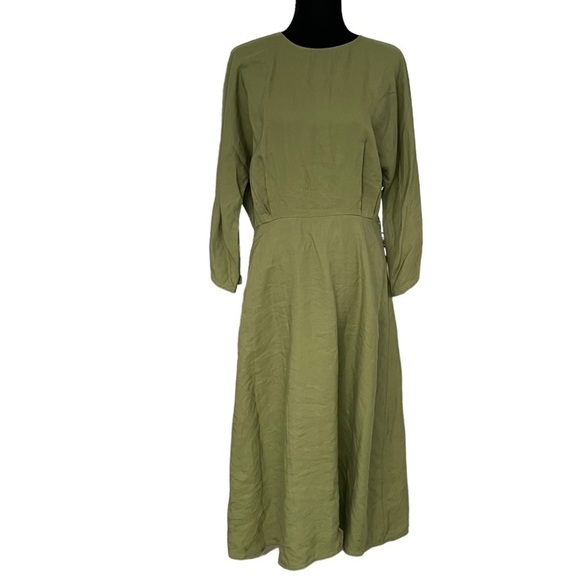 Aritzia Wilfred Tavin Belted Linen-Blend Midi/Maxi Dress size Large - Picture 6 of 13